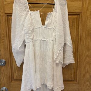 Free People White Sheer Dress 6